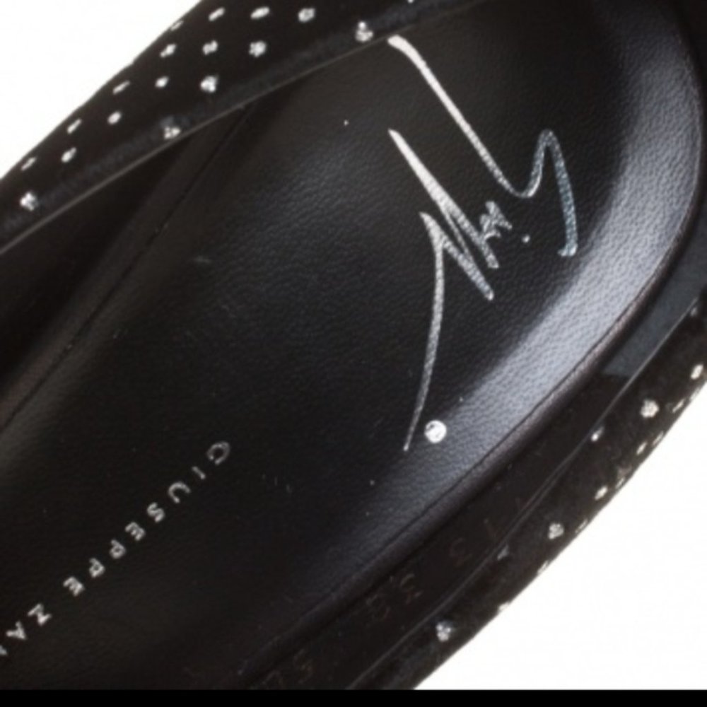 Rare glitter embossed star like dots velvet pumps - Picture 3 of 7
